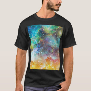 未来的な宇宙、星雲の背景。 Tシャツ