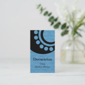 未来的な寸法の名刺、薄い青 名刺 (スタンド正面)