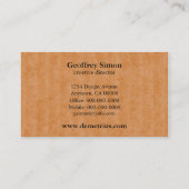 未来的な寸法の名刺、銅 名刺 (裏面)