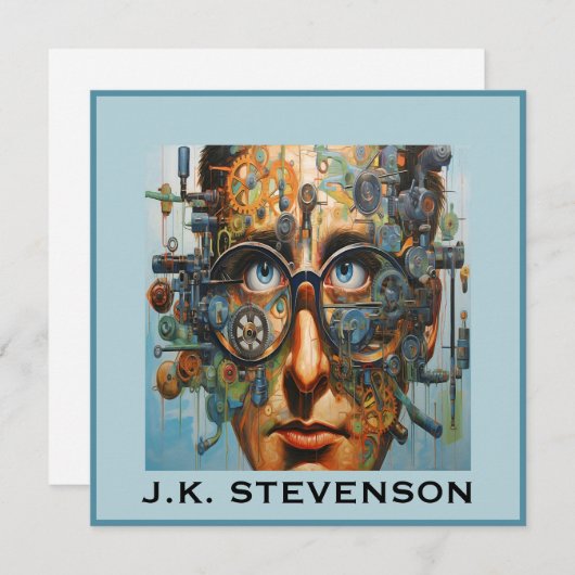 未来的な小さな看板,文房具,招待状 招待状 (正面/裏面)