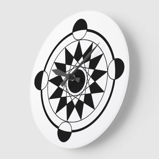 未来的な幾何学円マンダラ ラージ壁時計 (傾斜)