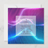 未来的な幾何学的なバーチャル誕生日パーティー 招待状 (正面)