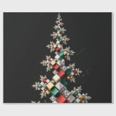 未来的な抽象的クリスマスモザイク3D - ラッピングペーパー (フラット)