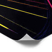 未来的な抽象芸術ビジョン – ネオンキュービストポートレート ポスター (角)