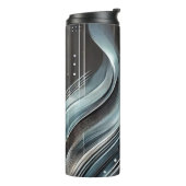 未来的な抽象芸術ブルー&シルバーサーマルタンブラー タンブラー (回転左)