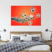 未来的な抽象芸術花 – 赤いキャンバス印刷 キャンバスプリント (インサイチュ (寝室))