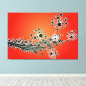 未来的な抽象芸術花 – 赤いキャンバス印刷 キャンバスプリント (インサイチュ (ウッドフロア))