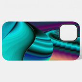 未来的な抽象3Dメタリックレインボーアート iPhoneケース (裏面横)