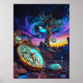 未来的な時間拡張 – シュールレアルネオンドリーム ポスター (正面)