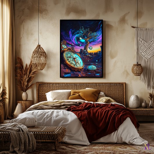 未来的な時間拡張 – シュールレアルネオンドリーム ポスター