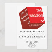 未来的な最新技術を象徴するような、幾何学的な赤い立方体が、限られた予算の中で、いかにして創造されるの 招待状 (正面/裏面)