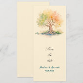 未来的な木の台座看板招待状 招待状 (正面/裏面)