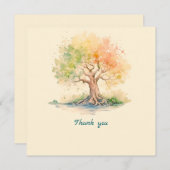 未来的な木の感謝カード サンキューカード (正面/裏面)