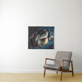 未来的な植物の酸素マスク暗疑問に思色 タペストリー (インサイチュ(横))