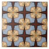 未来的な正方形と星型 タイル (正面)