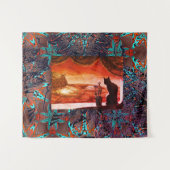 未来的な猫オン火星 タペストリー (正面(横))