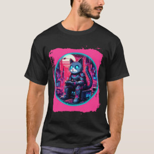 未来的な猫テック Tシャツ