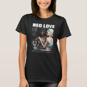未来的な美学サイバパンクスタイルサイボーグネオンL Tシャツ