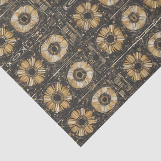 未来的な花柄デザイン 薄葉紙