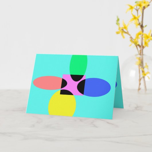 未来的な花 カード (黄色い花)