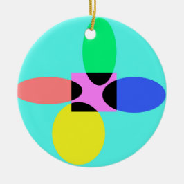 未来的な花 セラミックオーナメント