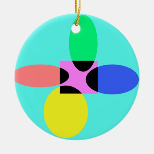 未来的な花 セラミックオーナメント (正面)