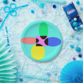 未来的な花 ペーパープレート (パーティー)