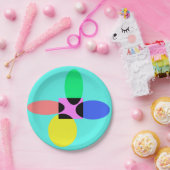 未来的な花 ペーパープレート (パーティー)