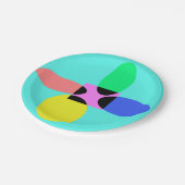 未来的な花 ペーパープレート (アングル)