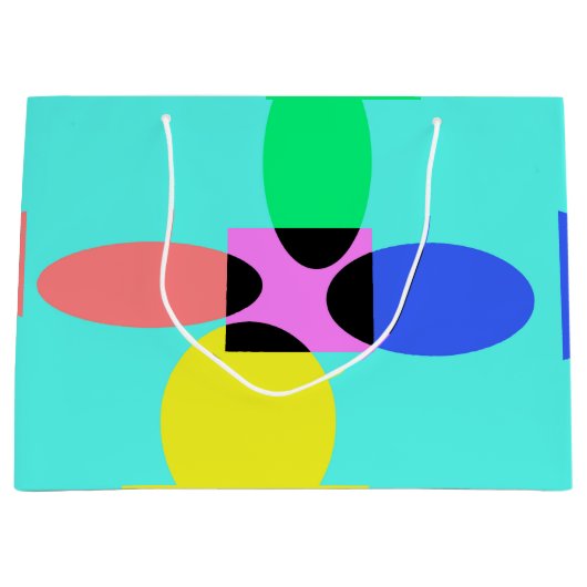 未来的な花 ラージペーパーバッグ (正面)