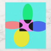 未来的な花 ワインラベル (シングルラベル)