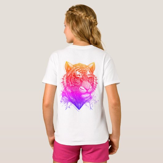 未来的な虎 Tシャツ (裏面フル)