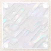 未来的な虹色/抽象芸術ホログラフィック ガラスコースター (裏面)