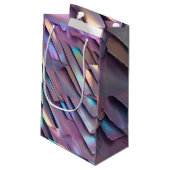 未来的な虹色/抽象芸術ホログラフィック スモールペーパーバッグ (裏面アングル)