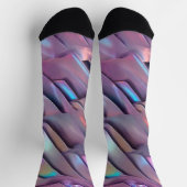 未来的な虹色/抽象芸術ホログラフィック ソックス (上部)