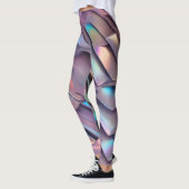 未来的な虹色/抽象芸術ホログラフィック レギンス (左)