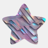 未来的な虹色/抽象芸術ホログラフィック 星シール (正面)