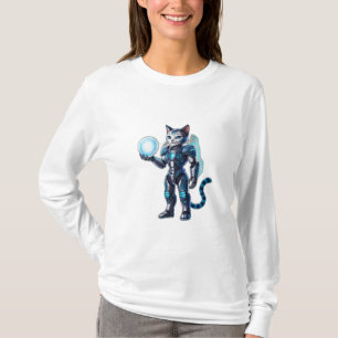 未来的な装甲を持つロボット猫 Tシャツ