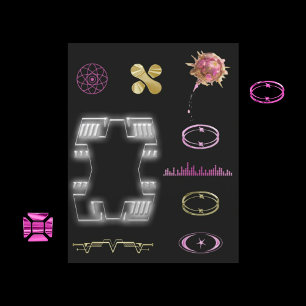 未来的な要素スクラップブックの装飾