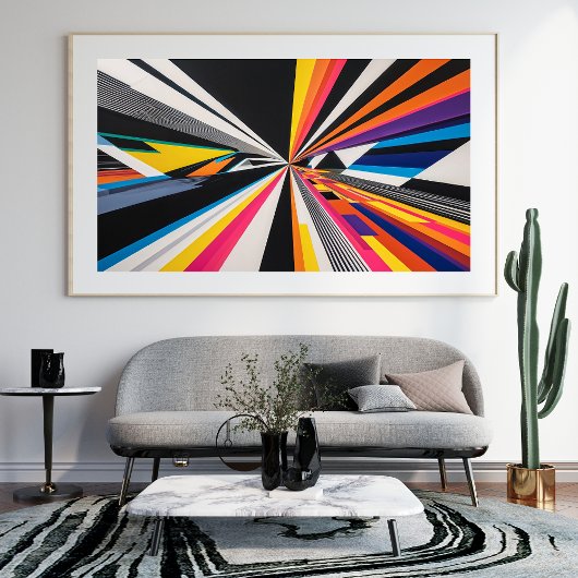 未来的な視点による光学錯視カラフル フォトプリント