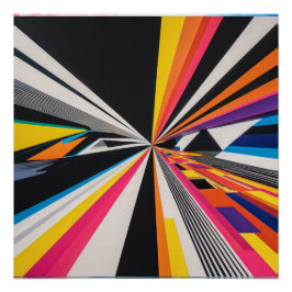 未来的な視点による光学錯視カラフル ポスター