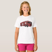 未来的な赤いSFコマンドカー Tシャツ (正面フル)