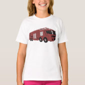 未来的な赤いSFコマンドカー Tシャツ (正面)