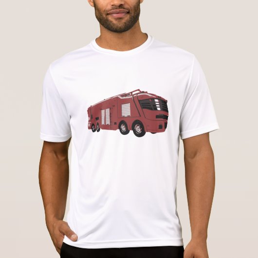 未来的な赤いSFコマンドカー Tシャツ (正面)
