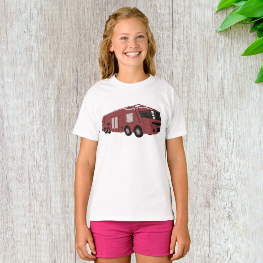 未来的な赤いSFコマンドカー Tシャツ