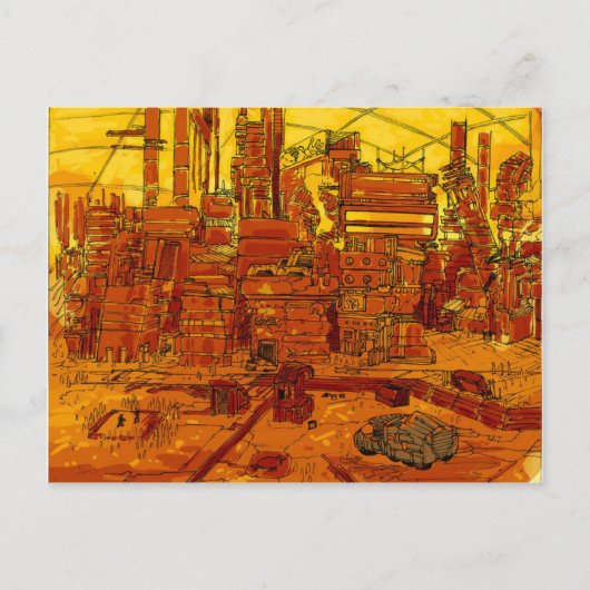 未来的な都市景観 ポストカード (正面)