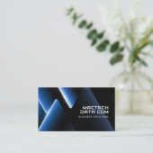 未来的な金属クロム三角形 |モダン | 名刺 (スタンド正面)