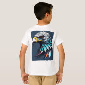 未来的な雪のイーグルロゴ Tシャツ (裏面フル)