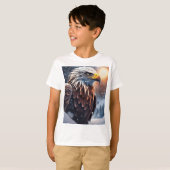 未来的な雪のイーグルロゴ Tシャツ (正面フル)