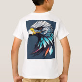 未来的な雪のイーグルロゴ Tシャツ (裏面)